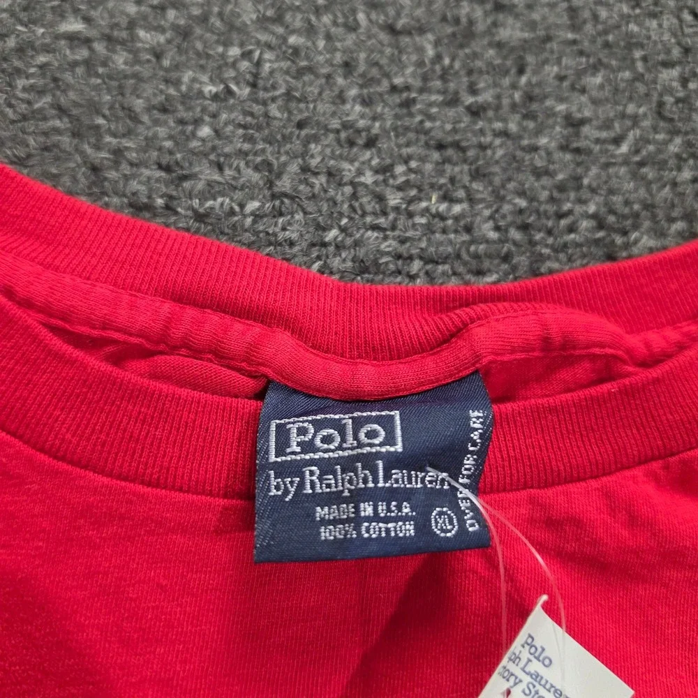 Vintage Polo Ralph Lauren Pocket T-Shirt Mens XL Red Single Stitch Made In USA